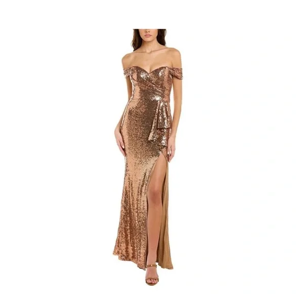 Black By Briano Rose Gold Gown | Color: Gold | Size: 2 | Maryamta's Closet